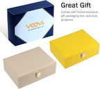 Voova Jewelry Box Organizer for Women Girls, 2 Layer Large Men Jewelry Storage Case, PU Leather Display Jewellery Holder with