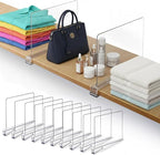 10 Pack Acrylic Shelf Dividers for Closet 11x7.9 Inch – Acrylic Dividers for Shelves Clear Closet Shelf Separators for Purses