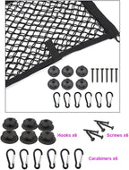 [2 PACK] JAVOedge Extra Large Cargo Net for Car, SUV, Truck, RV, Boat – Elastic Storage Mesh Organizer with Built‑In Hooks, 12 Screws & 12 Carabiners – Heavy‑Duty Trunk Cargo Net & Vehicle Storage Bag
