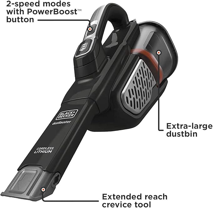 BLACK+DECKER dustbuster Portable Vacuum Cordless Handheld, Small Hand Vacuum Cleaner for Dorm Home and Car, Powerful 20V Adva