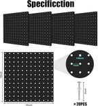 Peg Board, 4 Pack Metal Pegboard Panels Black Pegboards Wall Organizer with Bent Frame Large Heavy Duty Peg Board for Walls H