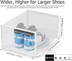Kuject XX-Large Shoe Storage Boxes Organizers Clear Plastic Stackable 12 Pack, Shoe Rack & Holder Substitute, Sneaker Contain