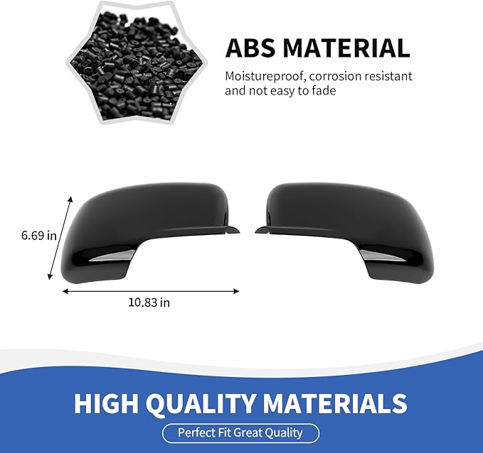 RAZPOY Rearview Mirror Cover Side Mirror Shell Trim Compatible with Dodge Journey 2009-2020, Black