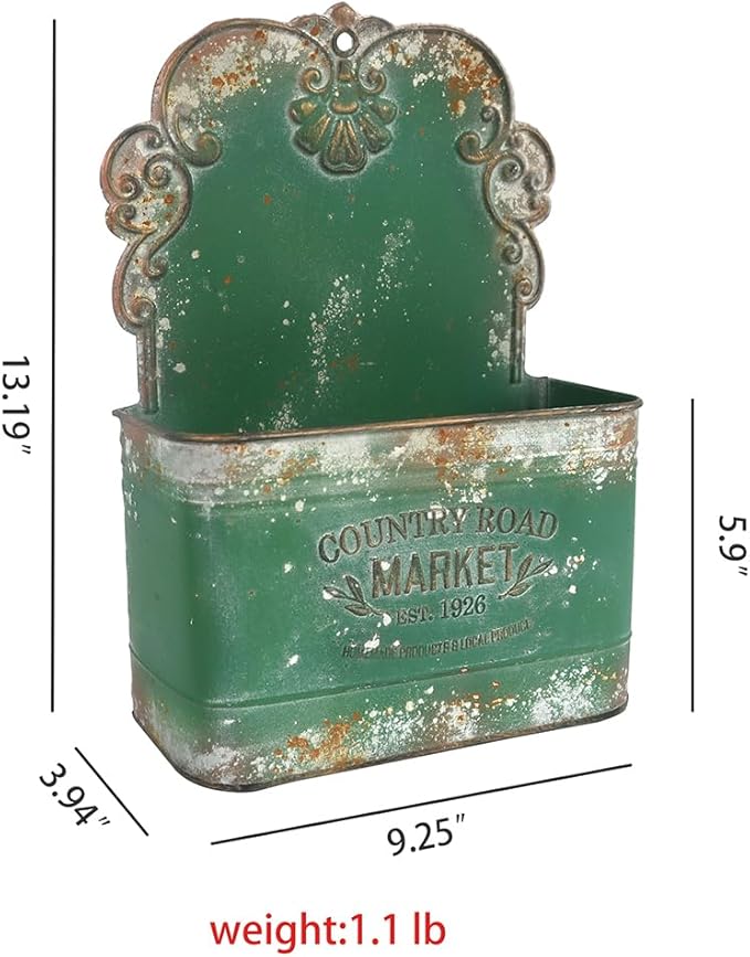 Metal Hanging Storage Baskets Wall Baskets for Mail, Files,Flowers, Books & Accessories, Wall-Mounted Organizer for Entryway,