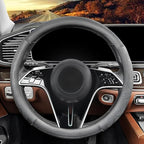 Custom-Fit for Porsche Steering Wheel Cover, Genuine Leather Steering Wheel Cover, Non-Slip, Breathable, for Porsche Accessories (Black,for Porsche)