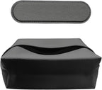 Car Tissue Holder, Leather Auto Headrest Hanging Napkin Box with Magnet-Attracting Adhesive Strip, Universal Vehicle Interior Paper Storage Organizer for Sun Visor, Center Console (Gray)