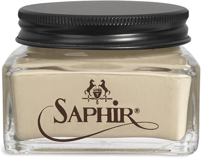 Saphir Medaille d'Or Pommadier Cream 75ml – Natural Cream Leather Shoe Polish, Leather Conditioner for Boots, Handbags