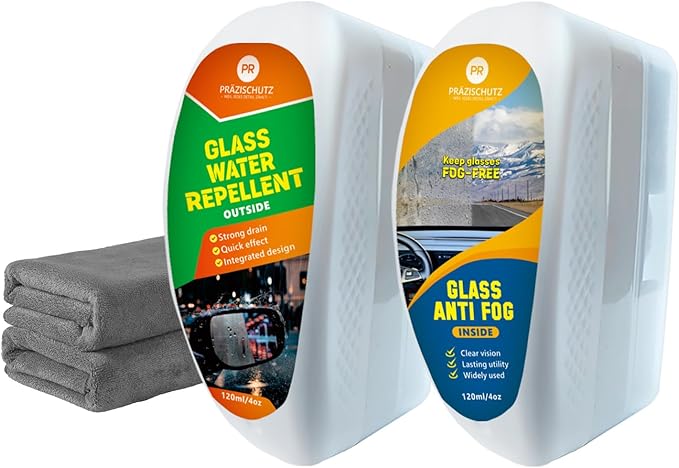Car Water Repellent & Anti-Fog for Windshield – Advanced Hydrophobic Coating, Clear Vision, Long-Lasting Protection, Easy App