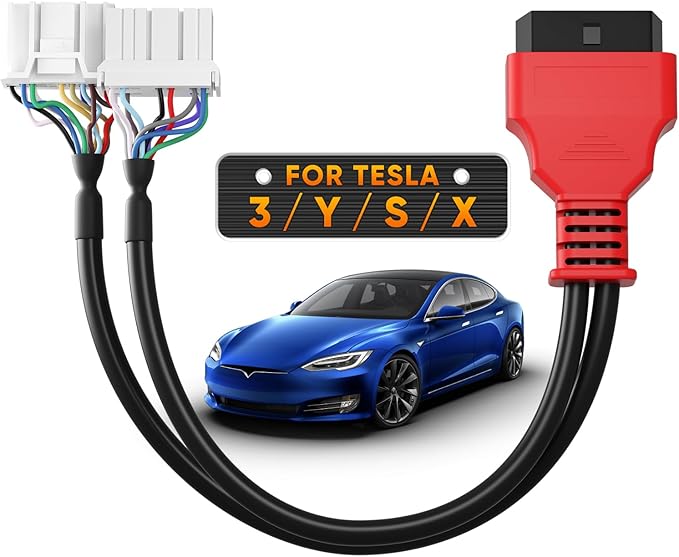 Autel Original TCAN003 Splitter Diagnostic Cable for Tesla Model 3, Y, S, X, 20 Pin + 12 Pin to 16 Pin OBDII Adapter OBD2