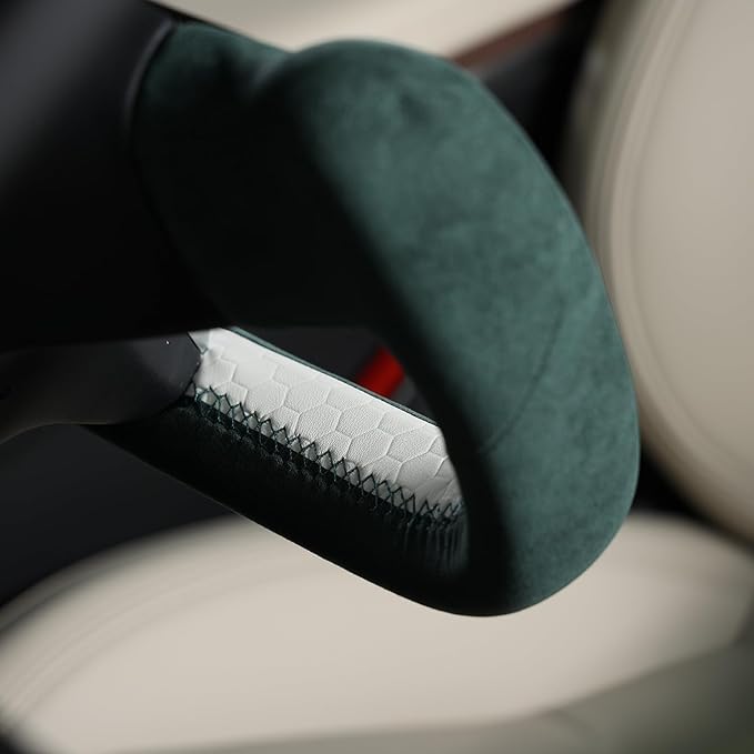 MEWANT Hand Stitched Tesla Model S Yoke Steering Wheel Cover Wrap for Tesla Model S 2021-2023 / Model X 2021-2023 Tesla Yoke Steering Wheel Accessories(3D Style)