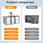 8 Pack-Extra Large Heavy Duty Moving Bags - Waterproof Storage Totes with Handles & Zippers, Foldable for College Dorm, Stora
