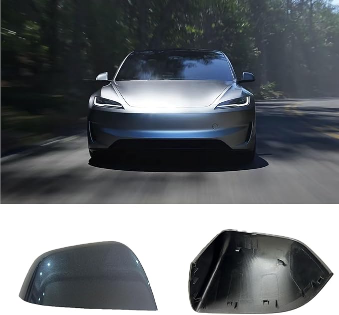 Compatible with Tesla Model Y Side Mirror Cover Replacement 2021 2022 2023 2024, Right Passenger Side Rearview Mirror Cover Cap for Model Y Accessories(Silver)