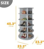 SpaceAid 5 Tier Rotating Shoe Rack Tower, Spinning Shoe Display Lazy Susan, Revolving 360 Shoe Rack Storage Round Carousel, V