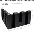 4PCS Multipurpose Cargo Organizer Blocks, Plastic Car Trunk Storage Organizer Blocks Used with Wool Carpet, Adjustable Trunk Divider