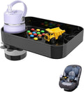 Car Seat Snack Tray for Kids Toddler Travel,Cup Holder Expander for Car,Toddler Travel & Road Trip Accessory for Mess-Free Snacking in The Car (Black)