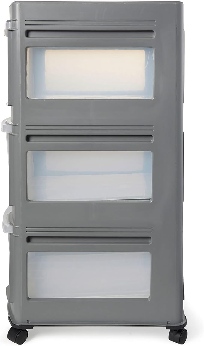 Life Story Classic 3 Shelf Storage Organizer Plastic Drawers, Gray (2 Pack)