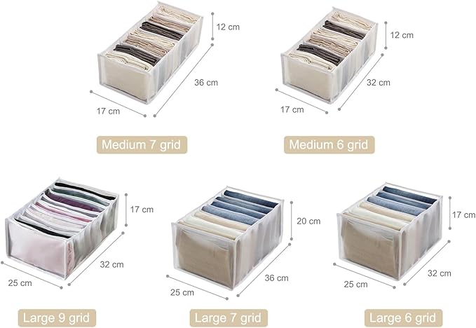 5PCS Wardrobe Clothes Organizer - Foldable Closet Drawer Organizer for Clothes, Portable Closet Organizers and Storage Bins, 