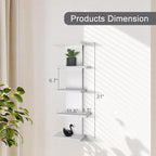 5 Tier Wall Shelf Unit-White Floating Shelves for Home Decor, Modern Unique Asymmetric Design for Bedroom & Living Room Stora