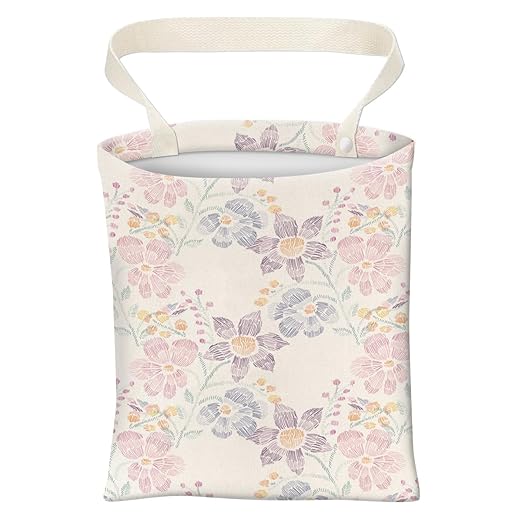 Car Trash Can, Cute Car Trash Bag, Hanging Car Organizer and Storage Bag, Trash Bin for Car Accessories, Vehicle, Travelling, Camping Cute Multicolor Flower