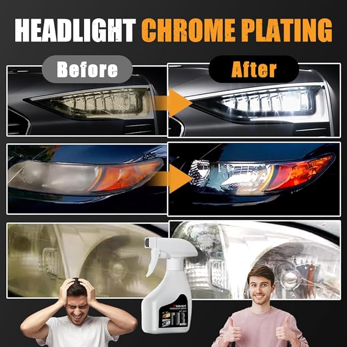 Upgrade Automotive Headlamp Restoration Fluid Kit, Car Headlight Cleaner and Restorer Coating Spray Kit, Headlight Restoratio