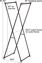 Household Essentials Valet Folding Clothes Rack, Strong Metal X-Frame, Chic Design, Great for Guest and Dressing Rooms, Porta