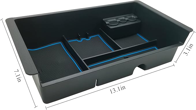 JOJOMARK Center Console Tray Organizer Compatible with 2014-2018 GMC Sierra Accessories, (2015-2020) Yukon/Chevy Tahoe Silverado Suburban, Armrest Storage Box Replaces 22817343 (Blue)