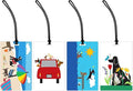 R. Nichols Dogs Luggage Tag Set - Sturdy Waterproof Plastic Travel Labels for Baggage, Suitcases, Backpacks, and Diaper Bags,