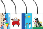 R. Nichols Dogs Luggage Tag Set - Sturdy Waterproof Plastic Travel Labels for Baggage, Suitcases, Backpacks, and Diaper Bags,