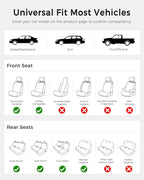Huidasource Seat Covers, Nappa Leather Car Seat Covers, Velcro Adjustable, Compatible with Airbags, Armrests, Child Seat, Sea