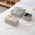 Fordonral 12 Pack Drawer Organizer Clothes, Foldable Fabric Dresser Organizer Closet Organizers and Storage Box for Underwear