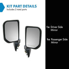 TRQ 2 Piece Driver and Passenger Side Mirror Assembly Set Electric Adjustment Non-Heated No Memory Black Compatible with 2007
