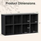 YESHOMY 8 Cube Storage Organizer, Open Frame 2-Tier Bookshelf, Organizer with Adjustable Shelves, Display Storage Bookcase fo