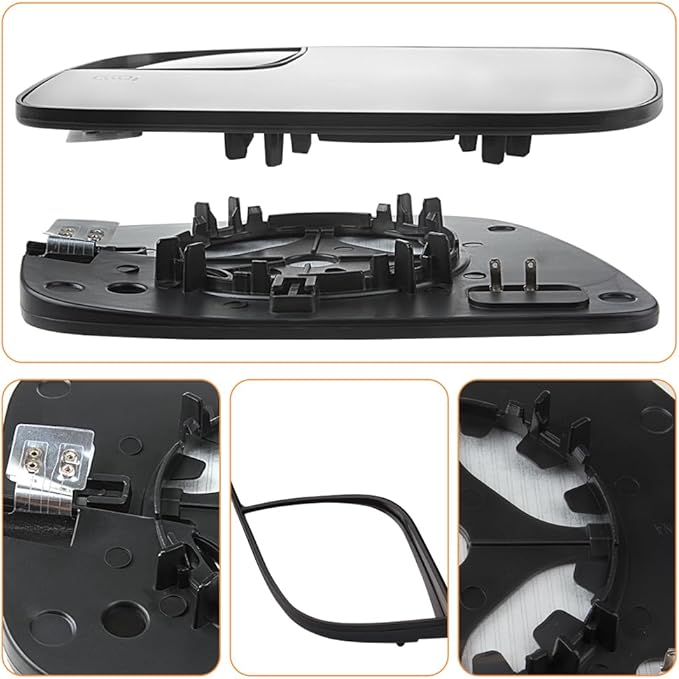 Senzeal Driver Side Heated Mirror Glass Replacement for Ford Explorer 2011-2019 Blind Spot Mirror Glass BB5Z-17K707-A (Left Side)