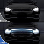 Flexible Car Hood Light Strip, 70 Inches Dynamic LED Daytime Running Light for Car, Truck, SUV,White Light, Easy to Install and Waterproof