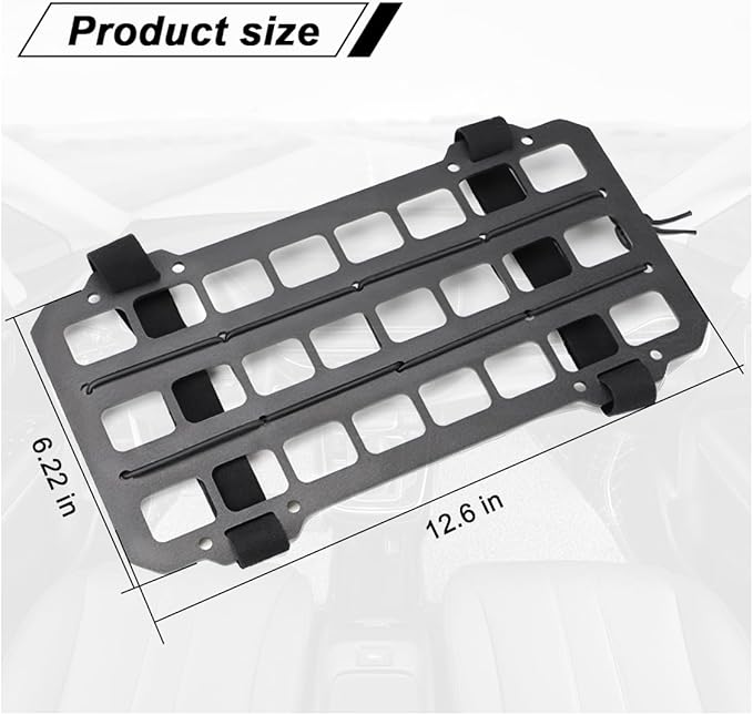 Vehicle Rigid MOLLE Panel, Car Sun Visor Organizer Tactical Gear Rack, EDC Pouch Tool Holster Truck Equipment Mount Plate, Auto Interior Modular Storage Shelf Accessories (Visor Panel)