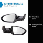 TRQ Driver and Passenger Side Mirror Assembly Set Power Heated Paint to Match Smooth Compatible with 2019-2022 Volkswagen Jet