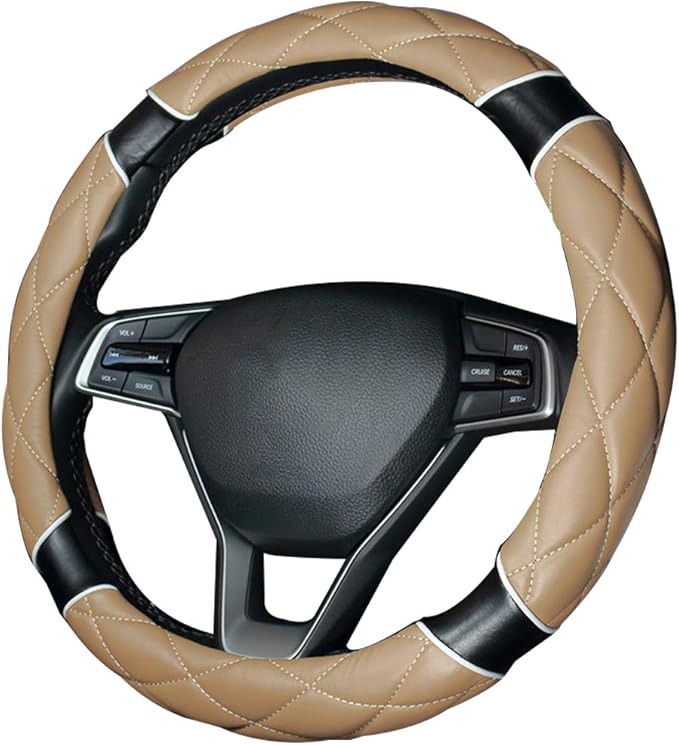 Car Steering Wheel Cover with Durable PU Leather, Universal 18 inch Fit for Car Truck SUV, Breathable Anti Slip Auto Steering Wheel Covers for Men and Women