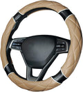 Car Steering Wheel Cover with Durable PU Leather, Universal 18 inch Fit for Car Truck SUV, Breathable Anti Slip Auto Steering Wheel Covers for Men and Women