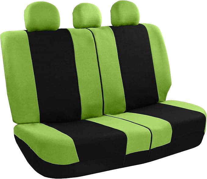 FH Group Car Seat Covers Rear Set Cloth - Universal Fit Automotive Seat Covers, Low Back Front Seat Covers, Solid Back Seat C