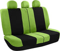 FH Group Car Seat Covers Rear Set Cloth - Universal Fit Automotive Seat Covers, Low Back Front Seat Covers, Solid Back Seat C