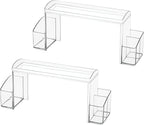 mDesign Small 2-Tier Plastic High-Rise Bathroom Cabinet Organizer - Vitamin Bottle, Medicine, Makeup Storage Shelf for Sink, 