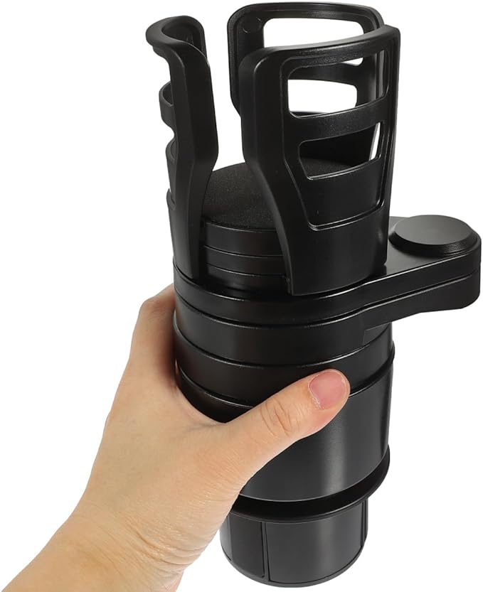 Cabilock Dual Car Cup Holder Expander, Adjustable Multifunctional Vehicle Water Bottle Holder with 360° Rotating Base, Large 