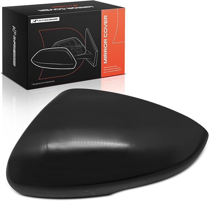 A-Premium Driver Side Rearview Mirror Cover Cap - Compatible with Honda Accord 2018-2024 - Smooth Black, with Turn Signal Hole