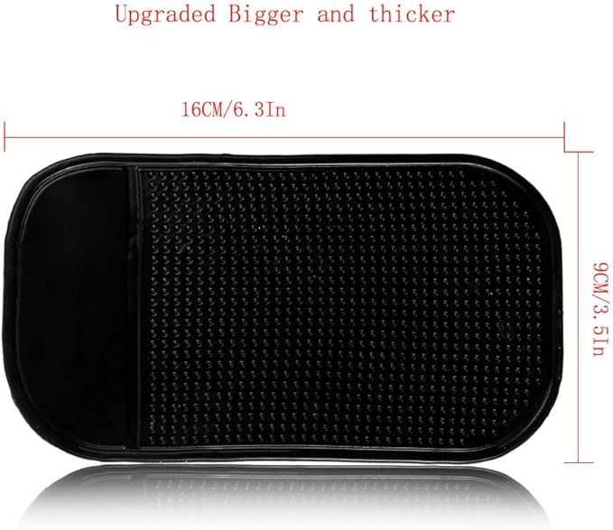 Car Dashboard Sticky Pad, 5-Pack Anti-Slip Dash Mat Upgraded Bigger and Thicker, Non-Slide Phone Mat for Radar Detector, Keys