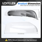 Passenger Side Mirror Cover Replacement for Ford Explorer 2016 2017 2018 2019 - Right Side Mirror Covers, Rear View Mirrors Cap Accessories White