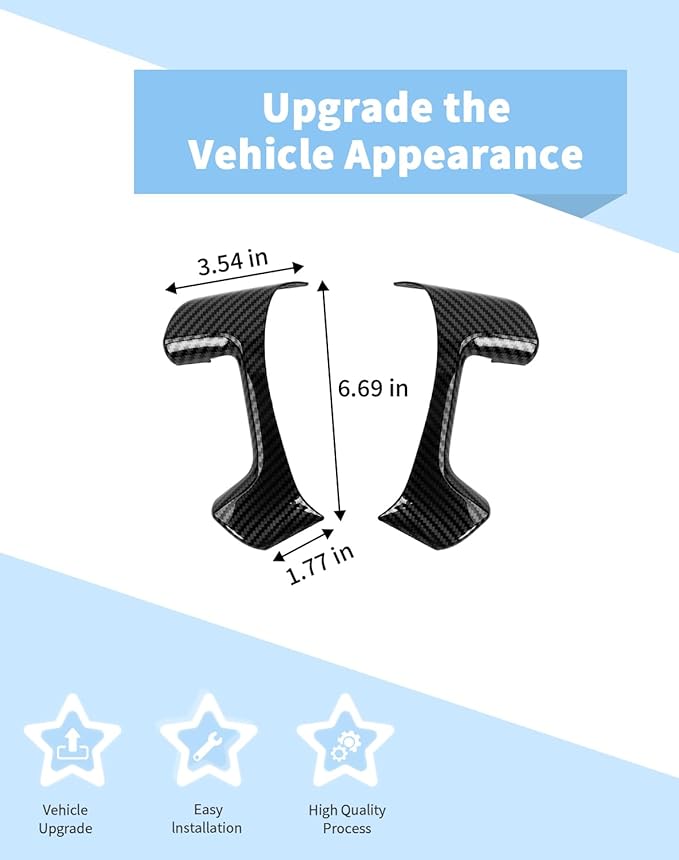 Voodonala Carbon Fiber Steering Wheel Panel Trim Cover Compatible with Chevy Silverado/Tahoe/Suburban/Avalanche/Escalade/GMC-Yukon/GMC-Sierra 2007 2008 2009 2010 2011 2012 2013