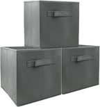EBIGIC storage bins collapsible storage bins，cube storage organizer （Pack of 3） 10.5*10.5*11inch，For home and office Collapsi