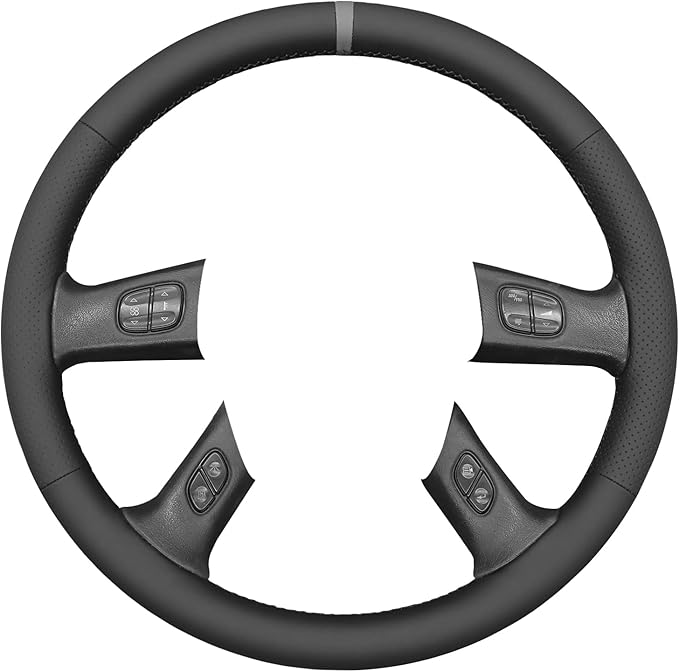 MEWANT Steering Wheel Cover for Chevy Silverado 1500/2500 / 3500 2003-2006 / Silverado 1500 2500HD 3500 Classic/Trailblazer Hand-Stitched Microfiber Leather Steering Wheel Wrap