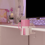 Original Large Desk Cup Holder Clamp – Cup-Holster, The Anti-Spill Cup Holder for Table, Office & Gaming – Multi-Directional 