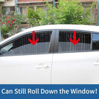 Ovege Car Window Shade - Side Window Sun Shade Curtain, Pleated Silky UV Protection Privacy, Baby Suction Magnetic (Black-Opaque, Back Seat 2pcs)